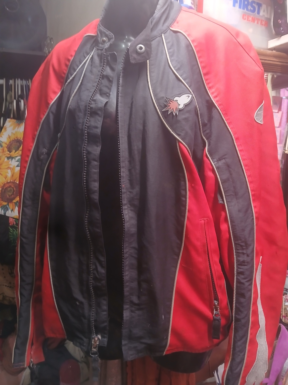 Men's Black & Red Sport Motorcycle Jacket